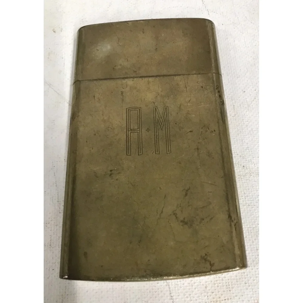 CHAS T. KENNEDYBrass No.9 Cigarette Case- 3.75